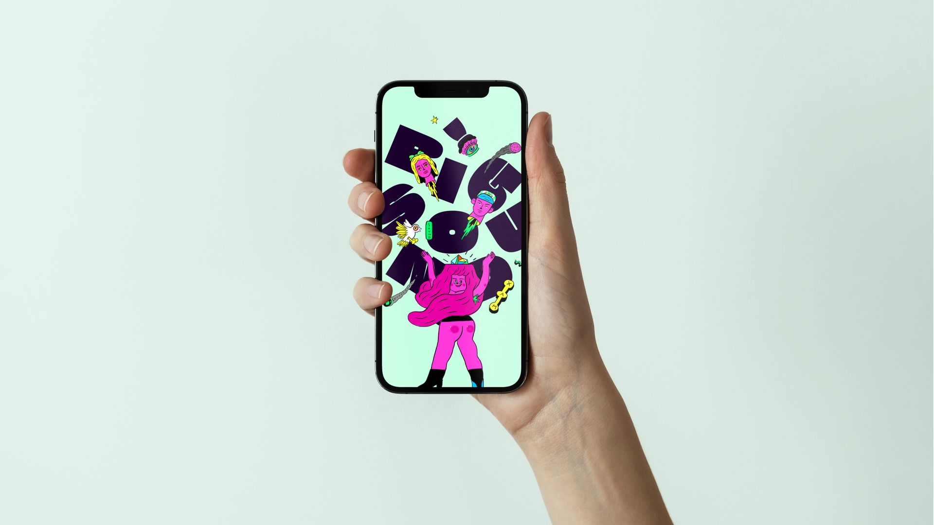 Quirky character designs and logo for the Bigsound 2021 brand