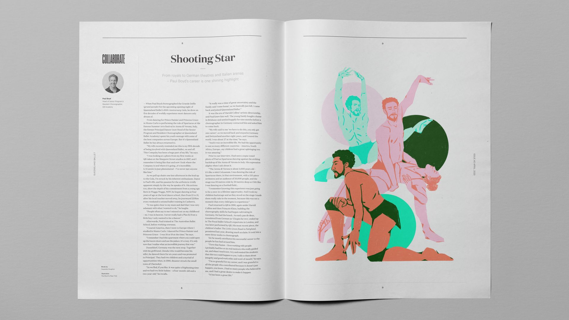 Artistic print design featuring white space and elegant typography