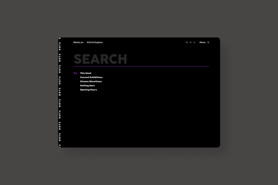 Website design with bold typography for a Gold Coast arts institute